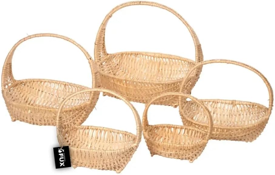 Gift Basket Set Willow Light Braided Handle Baskets Pack of 5 Gift Baskets