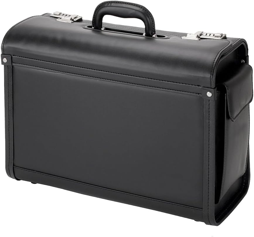 Alassio Genova Pilot Case Multi-section 2 Combination Locks Leather-look Black Ref 45028 – Bild 3