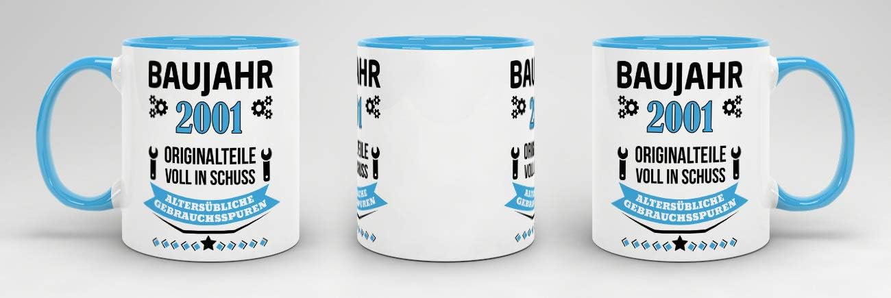 Printed Birthday Coffee Mug with Birth Year and Funny German Text – Bild 2