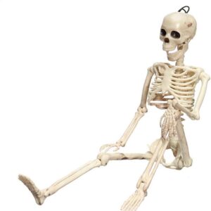 Novelty Gruseliges Halloween Schädel Menschliche Figur Aufstellbar für Party Streiche Lustige Überraschung (White, One Size)