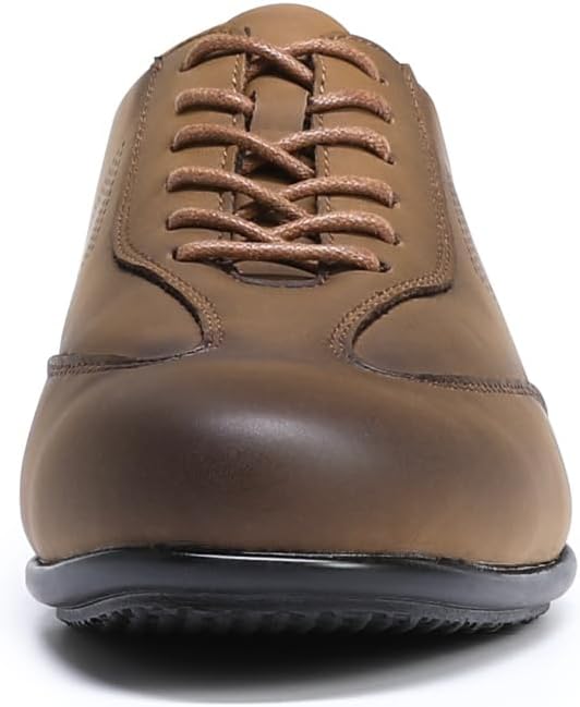 Mirroryou Men's Business Shoes, Breathable Leather Lace-Up Shoes, Lightweight Walking Shoes, Comfortable Casual Shoes – Bild 5