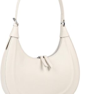 Handtasche Damen Klein Echtes Leder, Halbmond Tasche Schultertasche mit Verstellbarem Gurt zum Crossbody Bag Umhängetasche, Handbags for Women mit Reißverschluss