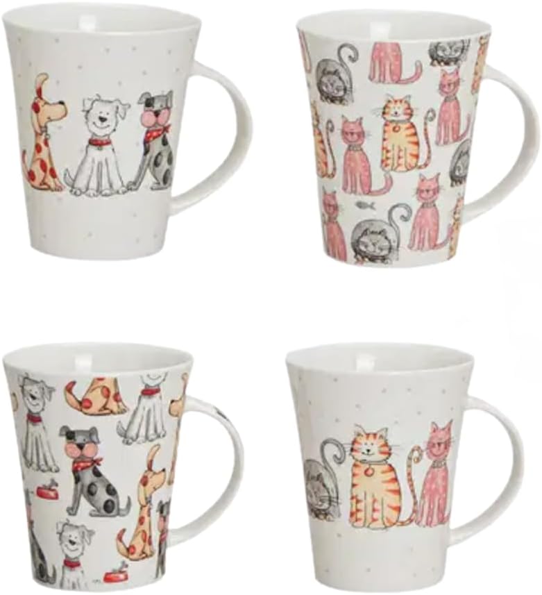Set of 2 Porcelain Mugs - Cute Dog or Cat Motif - 300 ml - Lovingly Illustrated - Ideal for Coffee, Tea & Cocoa - Gift Idea for Animal Lovers (2, Dog) – Bild 8