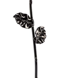 Forging Art Bcn Eternal Wrought Iron Rose with Base – Hand Forged – Gift for Mother’s Day, Valentine’s Day, Wedding Anniversary, Iron Wedding (Red/Black with Base)
