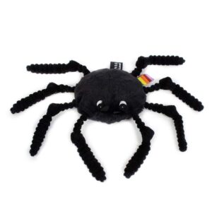 Ptipotos by Les Déglingos Ricominfou Spider Plush Toy, Black, Original Comforter, Ideal from Birth, Gift for a Birth, Very Soft, Black