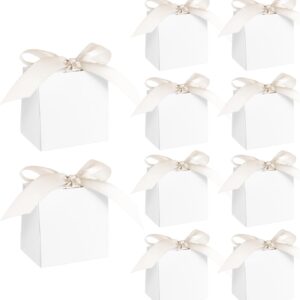 Pack of 24 Small Boxes 7 x 7 x 5 cm, Small Gift Box with Lid and White Bow