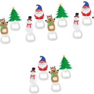 Cabilock 4 Sets Christmas Corkscrew Holiday Hot Pot Electric Lightsaber Christmas Cup Small Christmas Bottle Christmas Tree Bottle Opener Barbecue Tableware Set of 4 x 4
