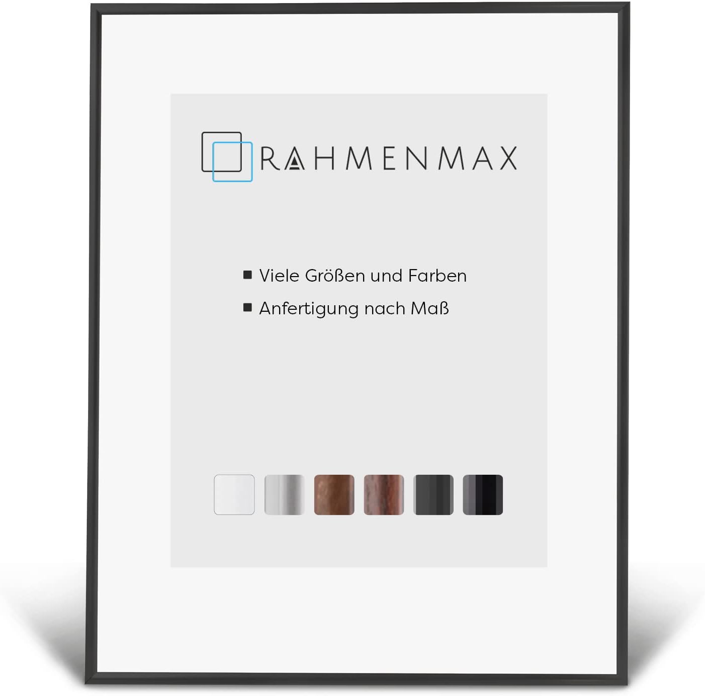 RahmenMax Iowa Picture Frame 42 x 50 cm for Hanging / Picture Frame Made to Measure Possible / Poster Frame Made of Plastic / Picture Frame in Black Matt with Clear Acrylic Glass / Puzzle Frame