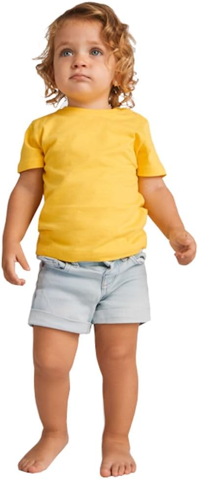 6564 Baby T-Shirt Short Sleeve Crew Neck Shoulder Opening Plain Cotton – Bild 2