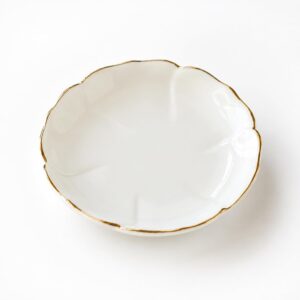 Ceramic Jewellery Bowl – Small Ceramic Ring Bowl with Ruffle Edge, Decorative Tray for Rings, Earrings & Accessories, Elegant Decorative Bowl