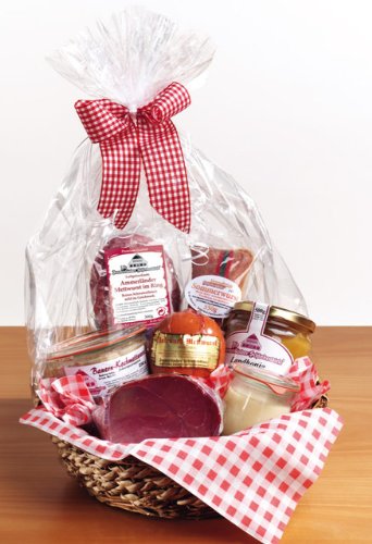 Gift Basket Gourmet Basket No. 2 Sausage + Ham, Hearty Gift Basket with North German Specialities, Delicatessen Sausage Basket, Gifts for Men and Women, Filled and Ready to Gift