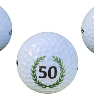 Set of 3 50th Birthday Golf Balls with Happy Birthday Motif