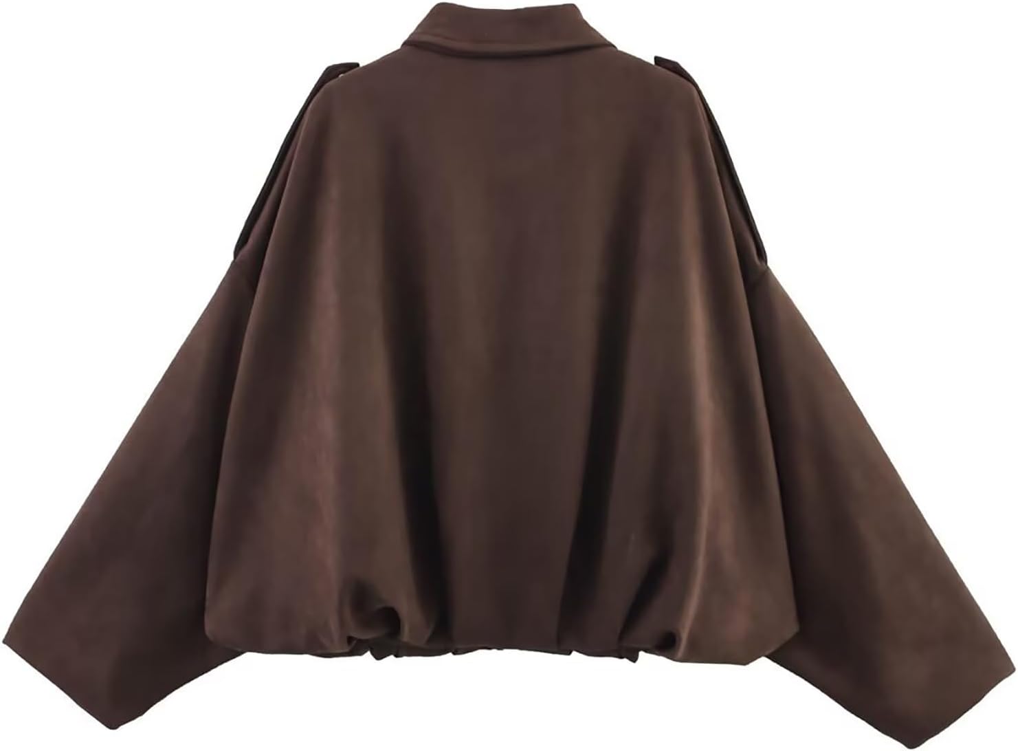 Vinuwu Bomber Jacket Women's Suede Jacket Short Transition Jacket Bomber – Bild 4