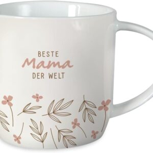Grafik-Werkstatt Coffee Mug with Saying 300 ml Porcelain Mug Beste Mama der Welt, White