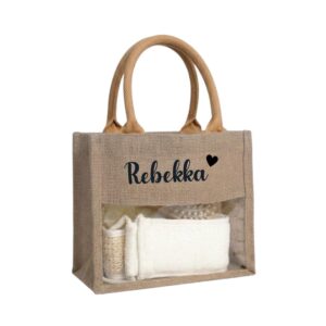Personalised Wellness Gift Set for Women, Complete Wellness Box with Contents, Jute Bag with Name, Gift Voucher Packaging, Mum, Girlfriend, Colleague