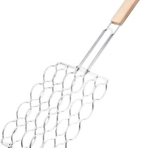 Wurstkorb für Grill, robuster Eisen-Hotdog-Halter mit gleichmäßigen Grillspuren, Outdoor-Camping, Picknick, Kochzubehör, 57 x 18 x 5 cm