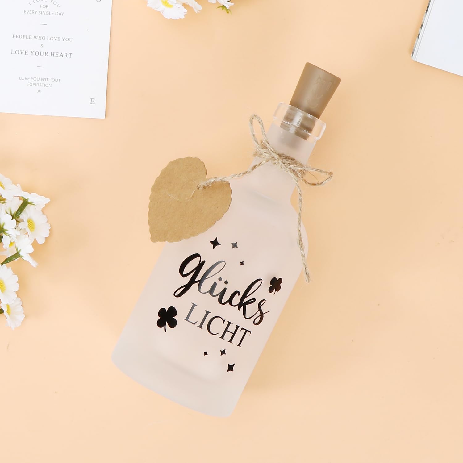 LED Bottle Light, Lucky Light, Bottle Lights with Saying, Illuminated Bottle Gift for Women, Lucky Light Decorative Light for Birthday, Wedding, Christmas, Personalised Birthday Gift – Bild 5