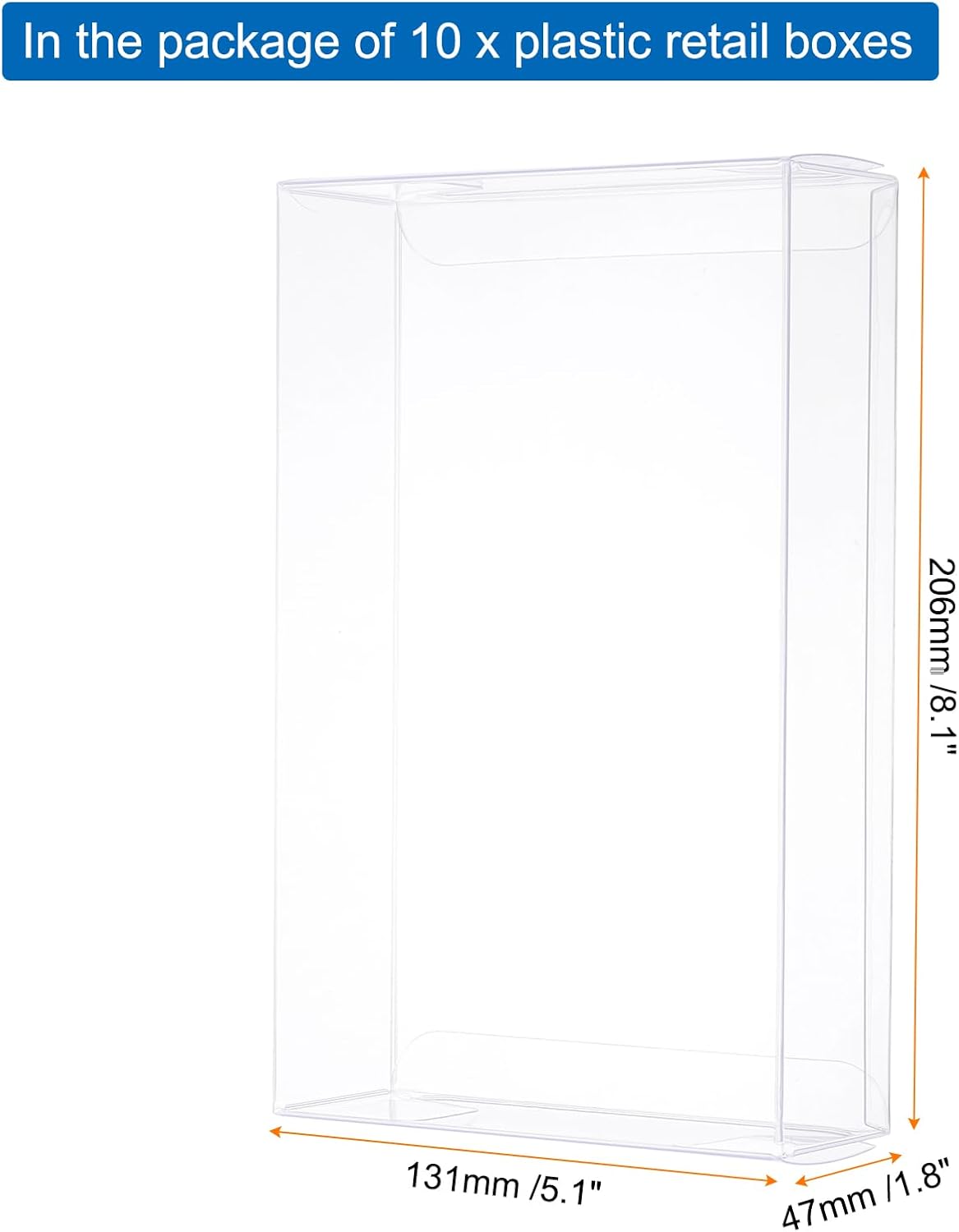 QUARKZMAN Pack of 10 Transparent Gift Boxes, 131 x 47 x 206 mm Plastic Gift Packaging for Sweets, Biscuits, Jewellery Storage, Wedding, Valentine's Day, Party, Packaging – Bild 2