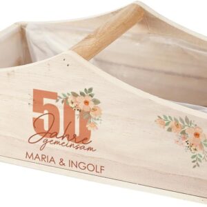 Gift Basket with Print or Engraving for Wedding, Anniversary or Valentine’s Day (50 Years Together)