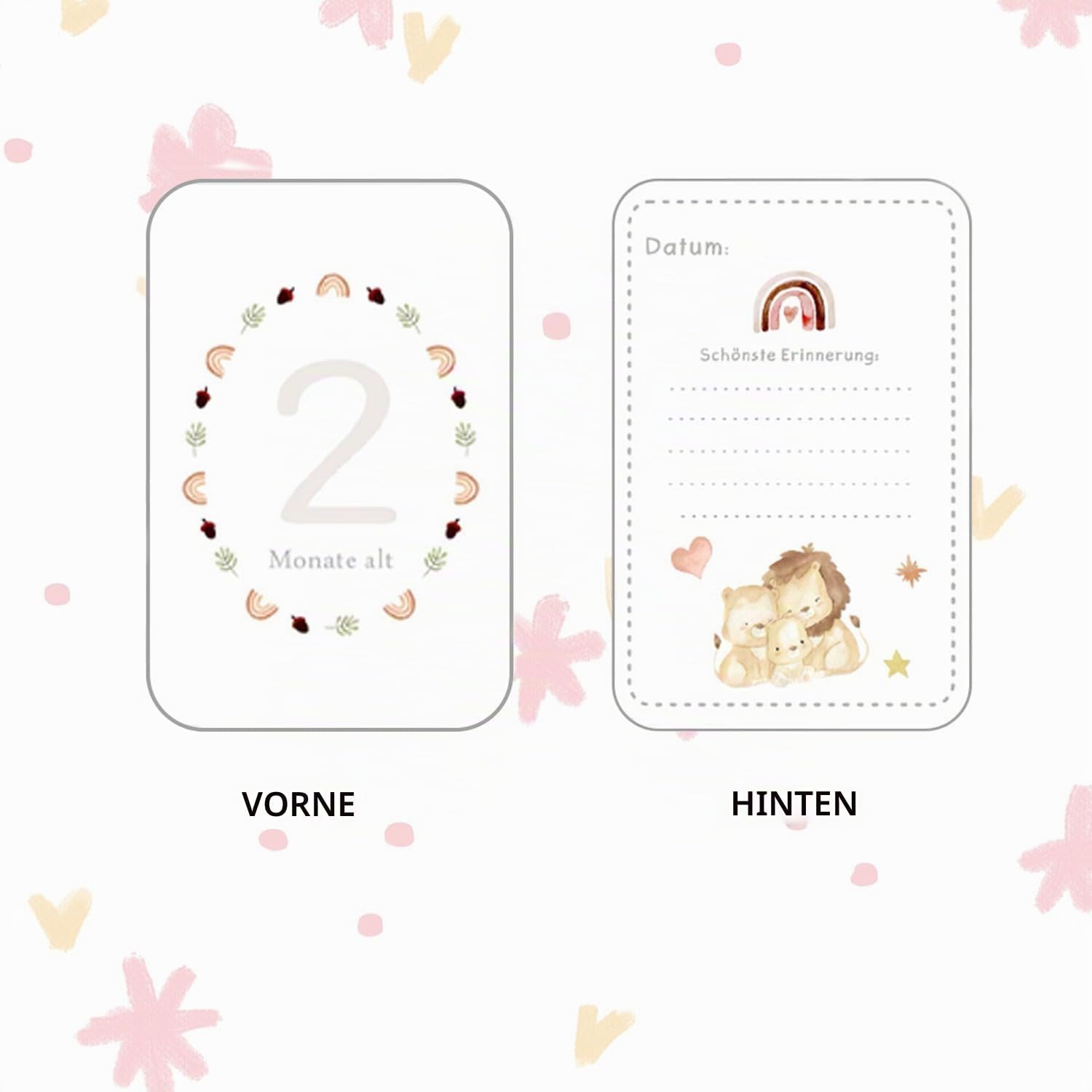 leersao Paper Milestone Cards Baby in German – Bild 3