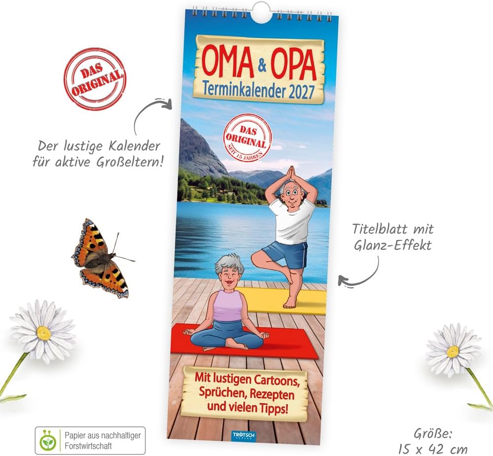 TRÖTSCH - Maxi-Streifenkalender Oma und Opa Terminkalender 2027 – Bild 2