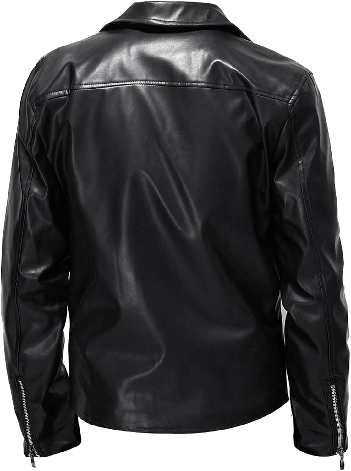 Generisch Leather Jacket Men's Bomber Jacket Biker Jacket Motorcycle Jacket Leather Coat Biker Jacket Vintage 50s Outfit Faux Leather Jacket – Bild 2