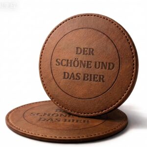 Leather Beer Mat Coaster Set – Beer Gift for Men
