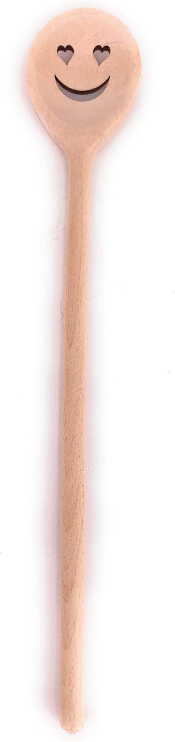 Balna Cooking Spoon Set Wooden Cooking Spoon Wooden Heart Gift Ideal for Wedding Valentine's Day Birthday Lovers Kitchen Set 2 Wooden Spoons + 1 Spatula Beech Wood 30 cm – Bild 6