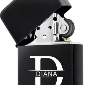 Personalised Gifts Men | Fire Kit | Lighter with Engraving | Name | Petrol Lighter (Letter Large)