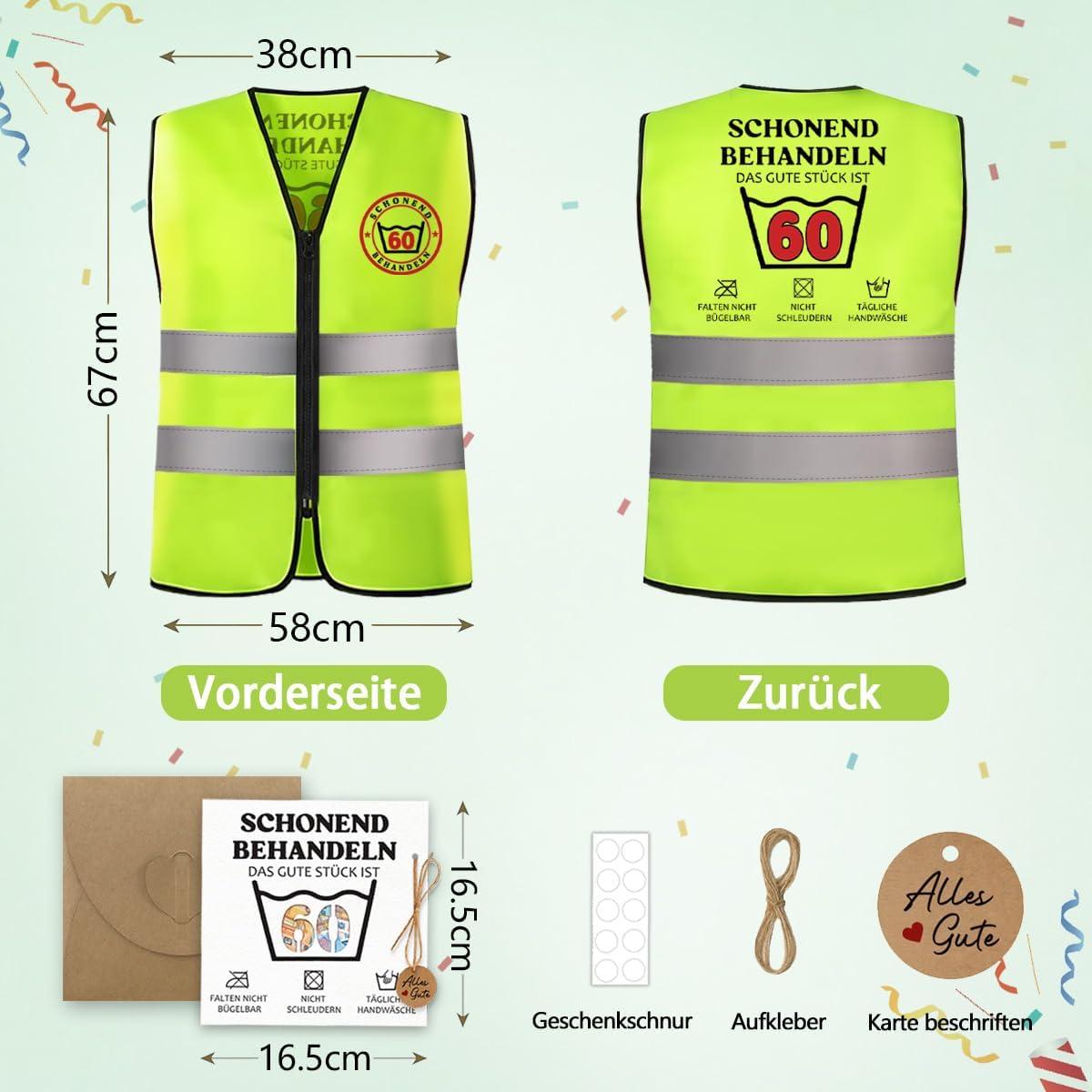 Funny Gift for 30/50/60th Birthday Men Women Vest with Card Money Gifts 30/50/60, Gifts for 30th / 50th / 60th Birthday, Birthday Gift for Men Women – Bild 7