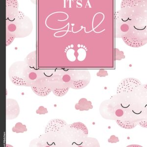 Kleinigkeit zur Geburt Mädchen: Notizbuch Geburt IT'S A GIRL kleines Geschenk für die neue Mama A5 Buch zum Selberschreiben und Eintragen praktisches Tagebuch für Mutter nach Schwangerschaft