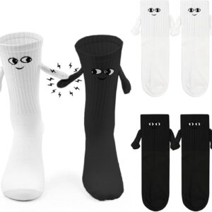 2 Pairs of Magnetic Socks with Magnetic Hands 36-43 Hand in Hand Magnetic Socks Women Men Small Items for Advent Calendar Small Gifts for Women Men Friends Family Partner