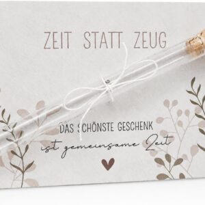 Time instead of stuff voucher card with test tube - voucher for time together - creative gift idea for birthday, experience gift for partner - Christmas, wedding, anniversary, Valentine's Day