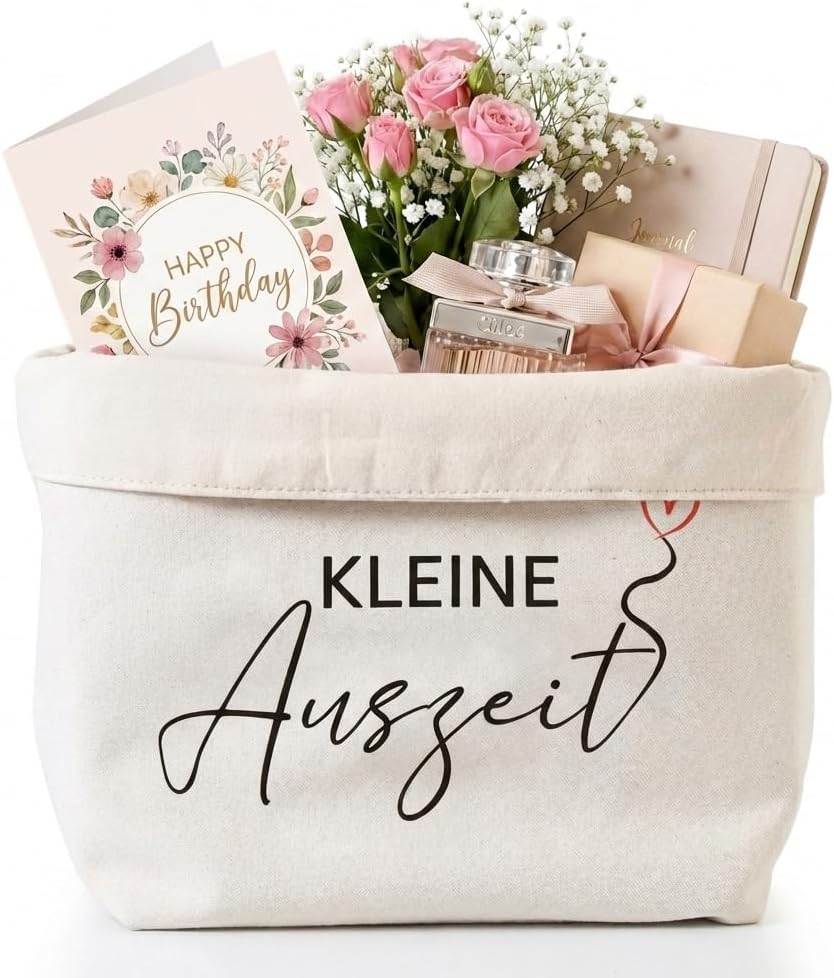 EAAGHK Small break basket, gift bag, gift basket, small break made of cotton and linen, wellness/relaxation gift, gift bag, gift bag gift packaging for women, ladies for relaxing health – Bild 7