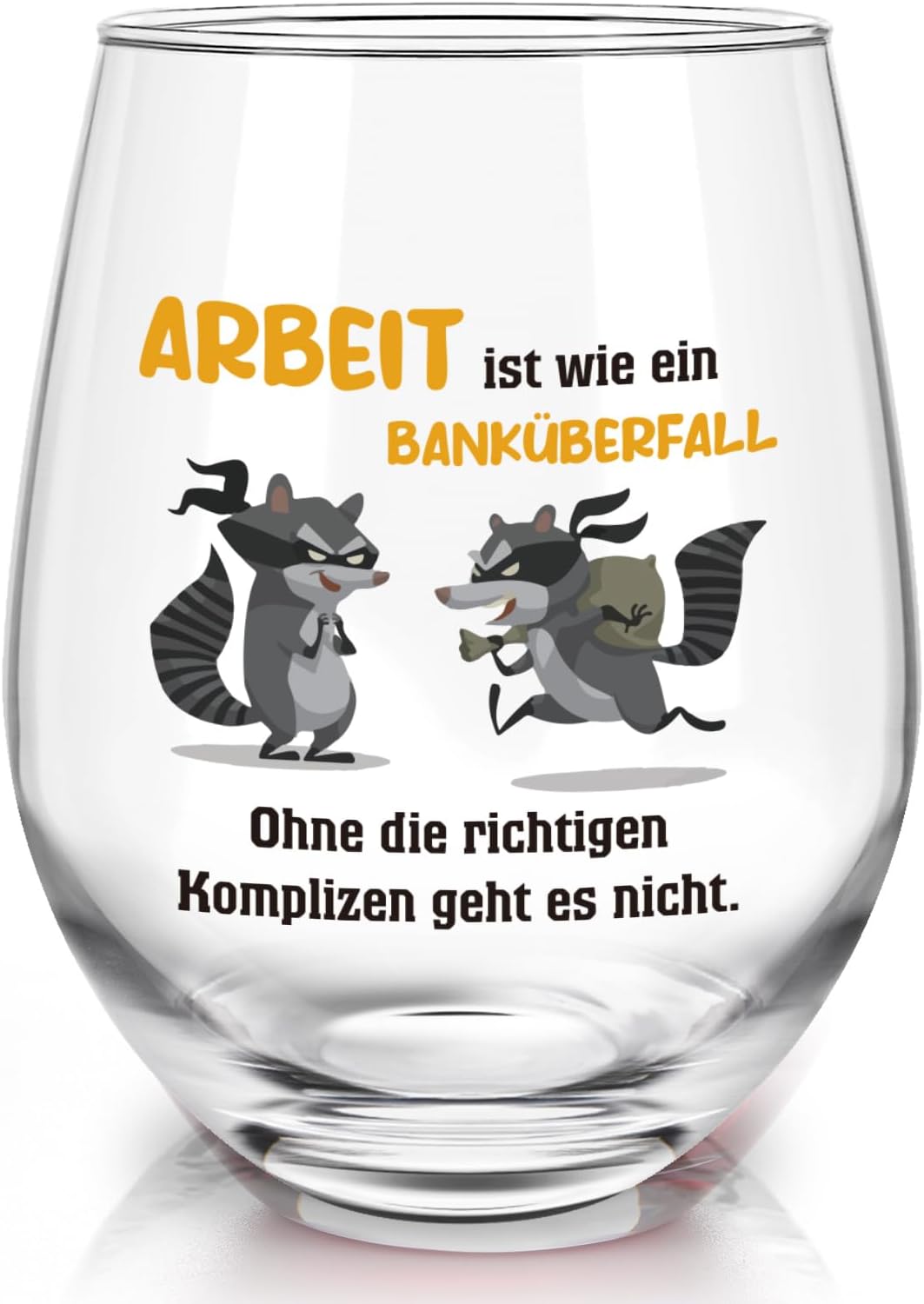 Joymaking Wine Glass Colleague Gift - Work is Like a Bank Robbery, Secret Santa Gifts for Colleagues, Thank You Gift Employees, Funny Farewell Gift Colleagues, Small Gifts Colleagues, 17 oz