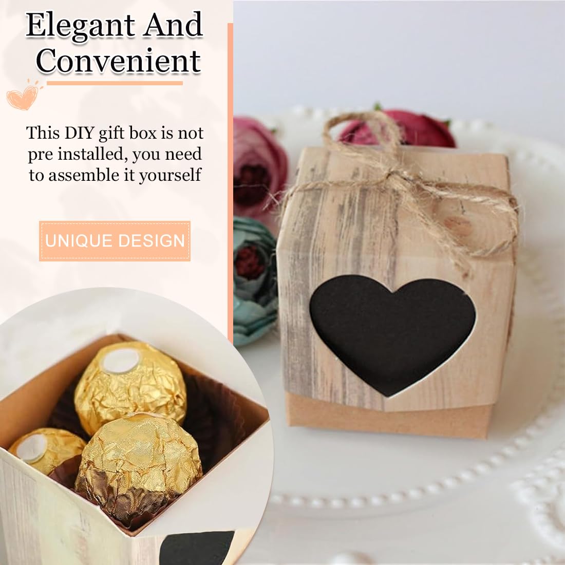 Pack of 24 Brown Kraft Paper Gift Boxes, Kraft Paper Candy Boxes, Small Candy Box, Small Gift Box – Bild 5