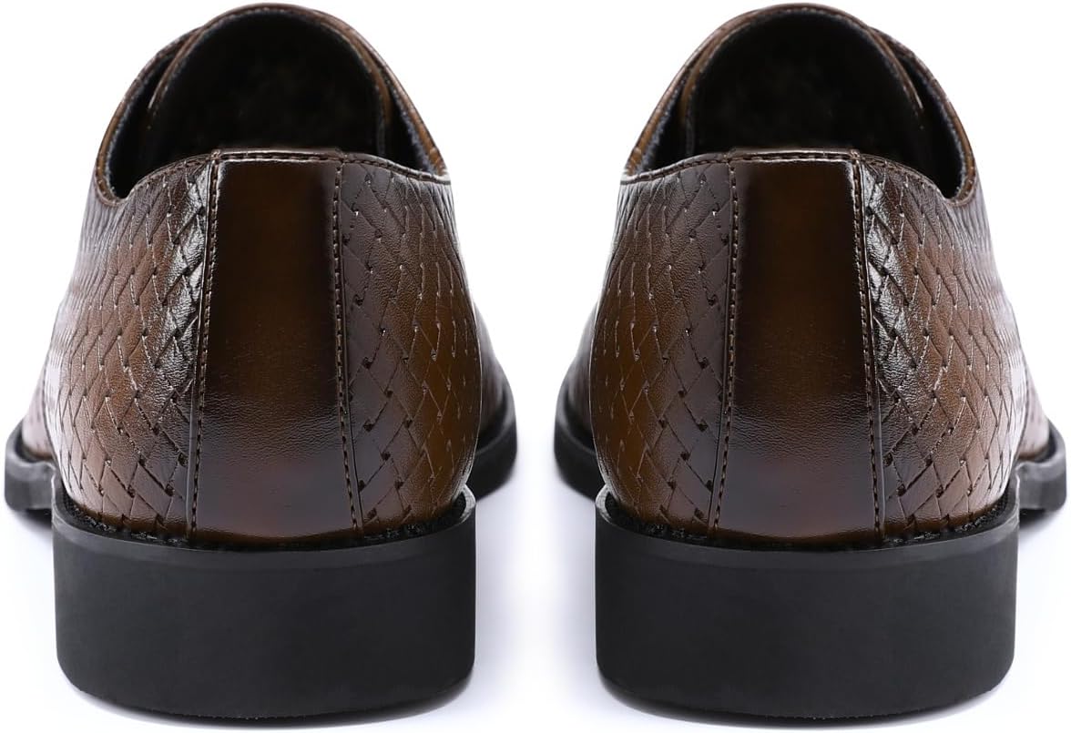 Allthemen Men's Dress Shoes Leather Modern Lace-Up Formal Leather Shoes Business Oxford Derby Shoes – Bild 5