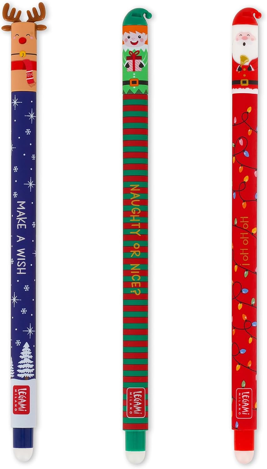 LEGAMI - Set of 3 Erasable Gel Pens - Christmas 2024