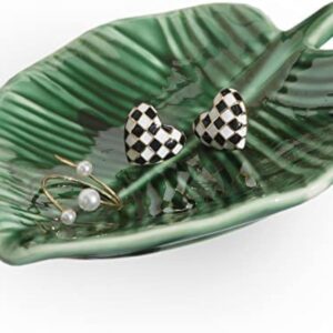 Green Leaf Decorative Jewellery Tray, Jewellery Tray for Ring, Necklace, Bracelet Organiser, Key Tray, Gifts for Women, Girls, You, Girlfriend