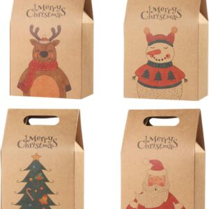 Hemoton Gift Bags with Handle Kraft Paper 16 Pieces Christmas Gift Bags Paper Bag Chocolate Sweets Organiser Gift Box Party Bag for Birthdays 11 x 7 x 17.5 cm
