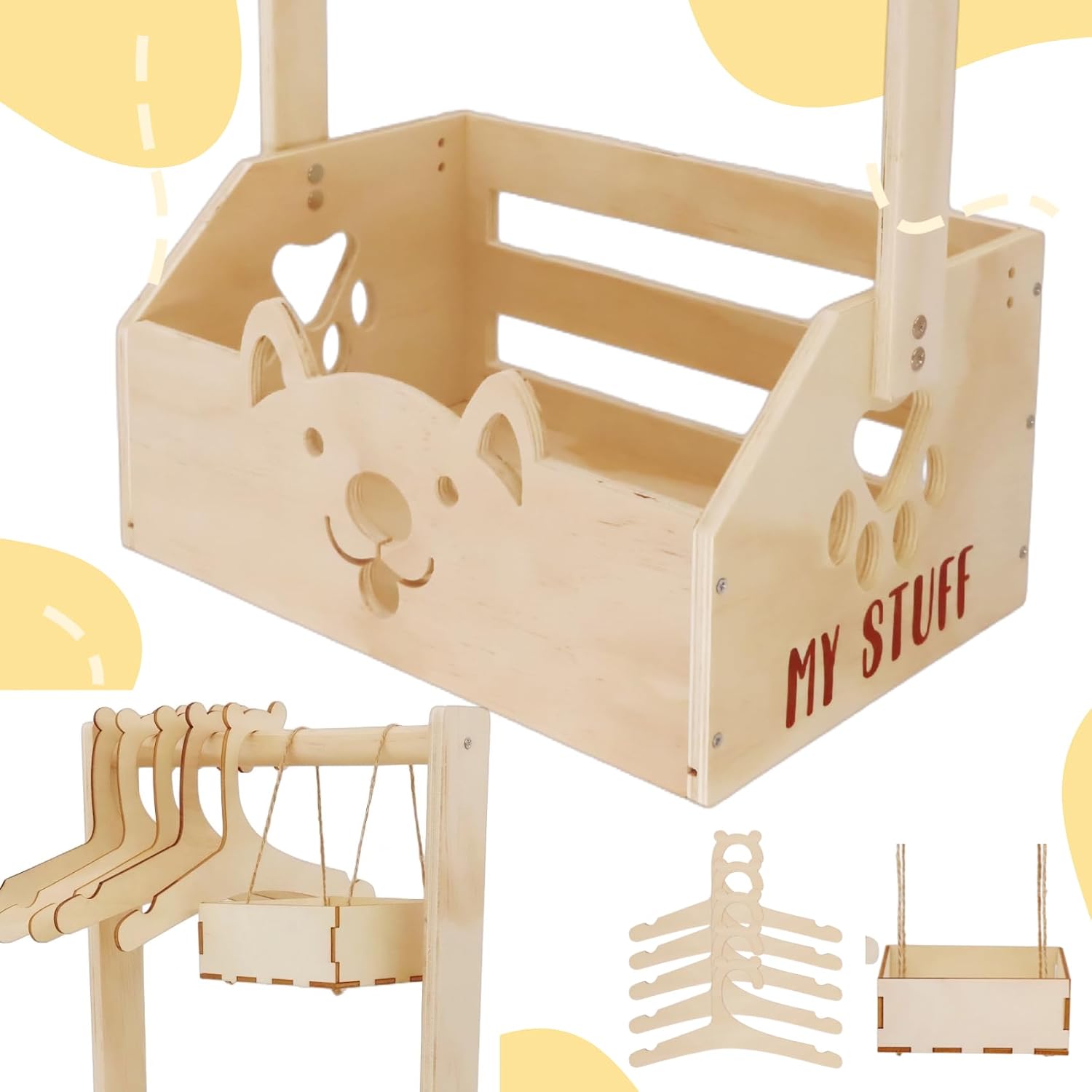 Baby Gift Basket for Birth with Hanger & Decoration for Gifts – Bild 4