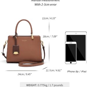 Cnoles Elegant Leather Women’s Handbags Top-Handle Satchel with Shoulder Strap Fashionable Shopping Bags for Women