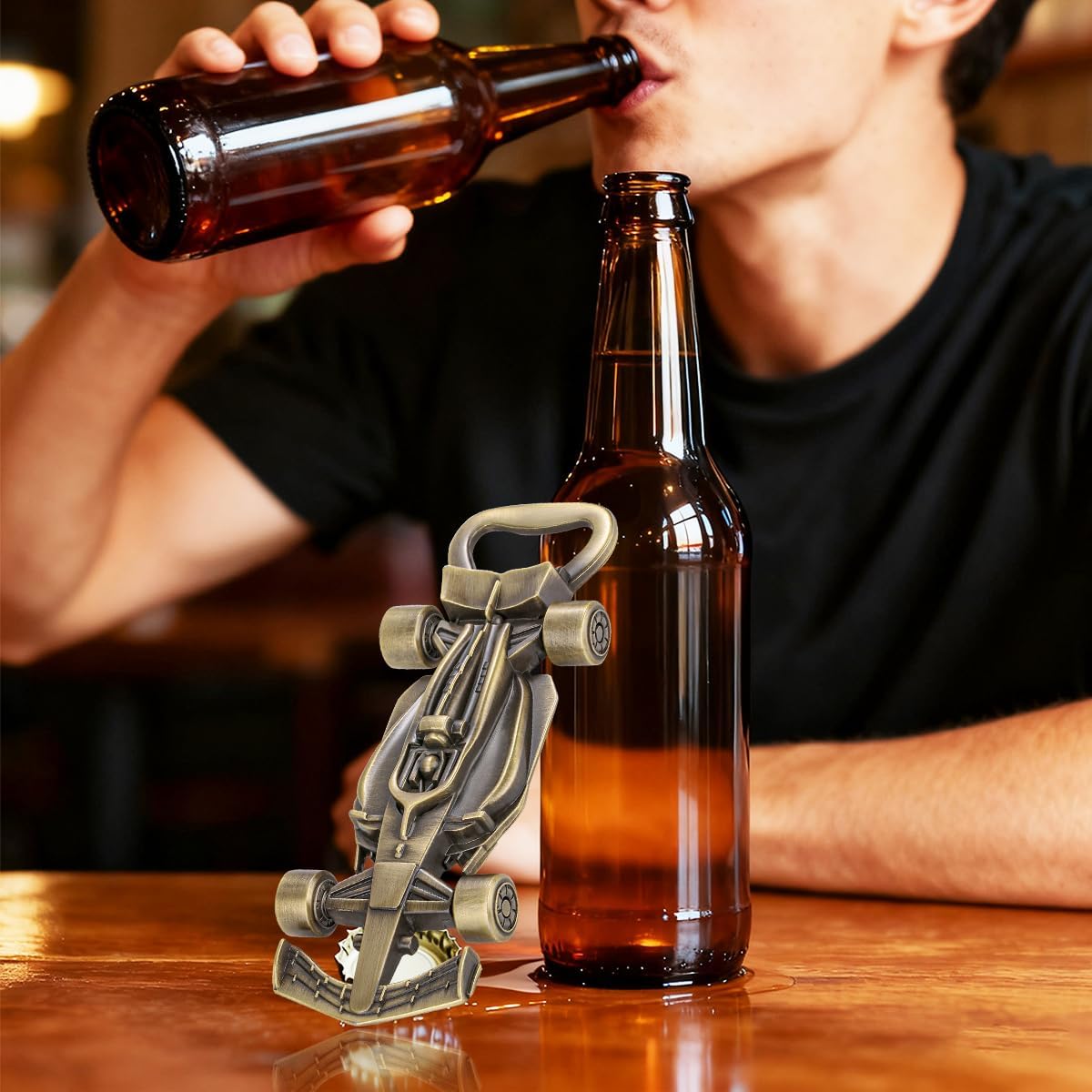 Racing Car Gift, Racing Car Bottle Opener, Unique Beer Gift for Men, Men Gifts, Christmas Gifts, Father's Day Gift, Birthday Gift for Racing Car Fans Bronze – Bild 3