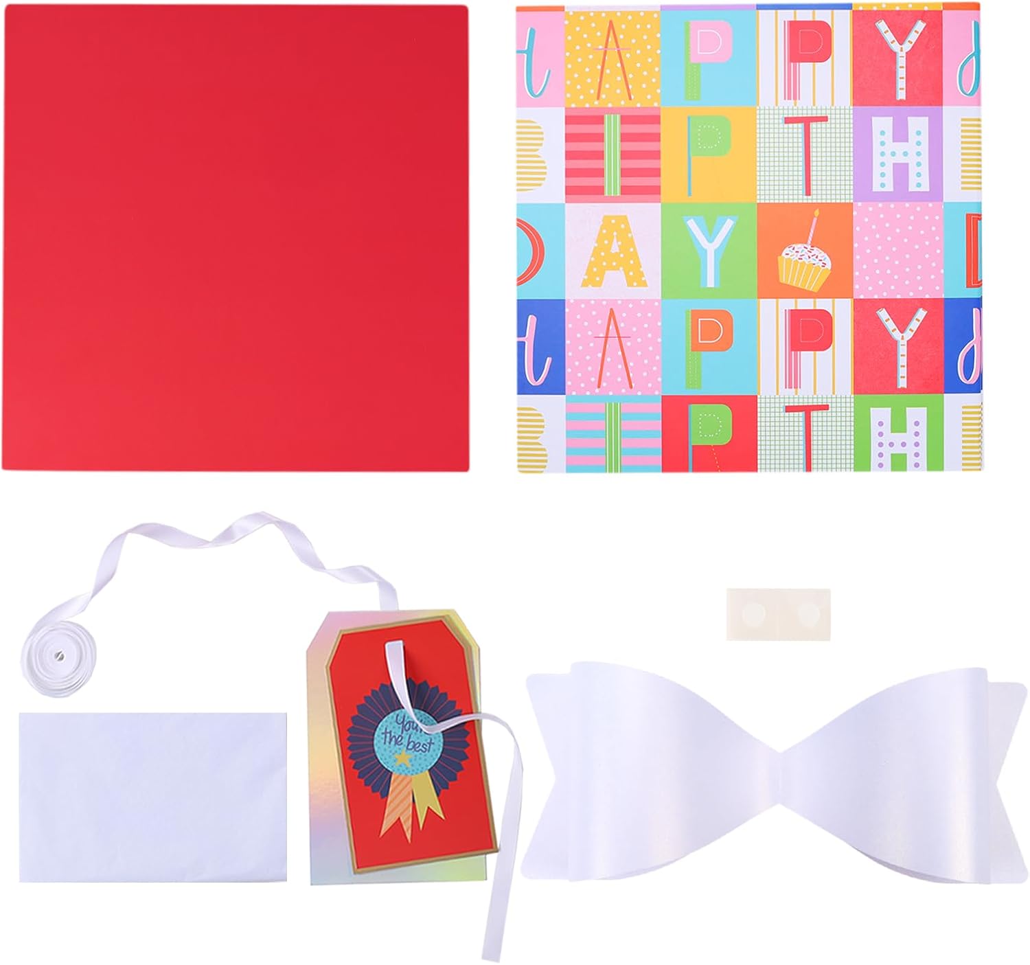 BIOBROWN Medium Gift Boxes with Lids 22 x 22 x 22 cm Colourful Block Design Foldable Ideal for Birthdays, Baby Showers and Other Celebrations – Bild 3