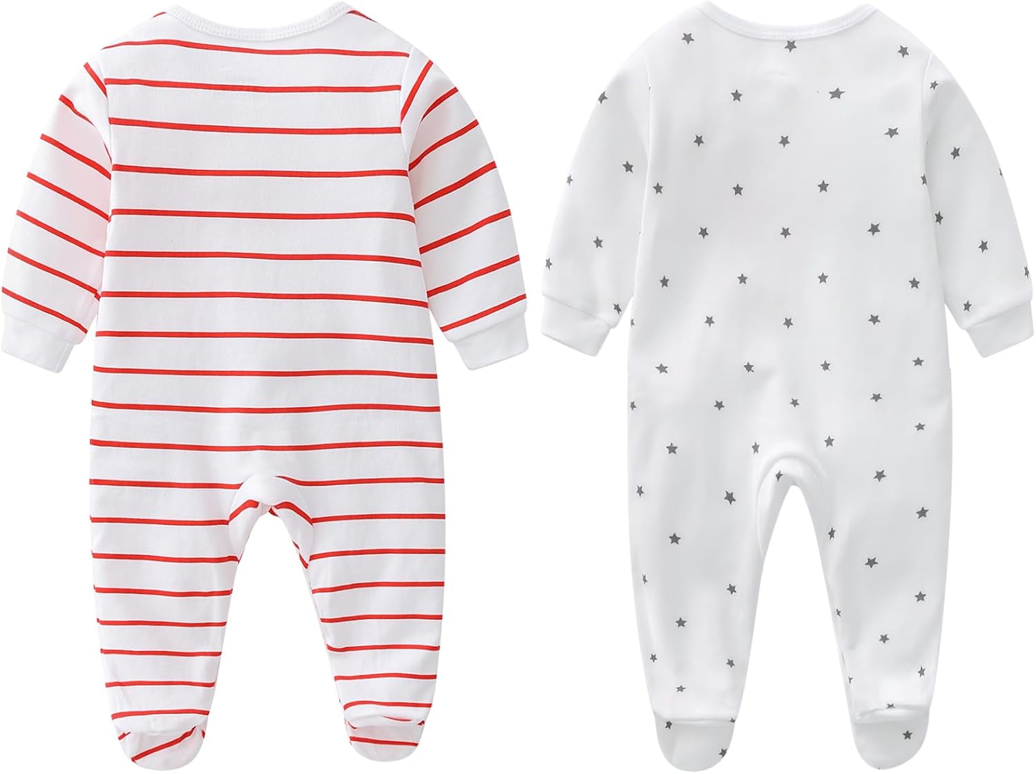 aomomo Baby Romper Set 2-Piece "I Love Mummy & Daddy" - Long Sleeve Cotton Baby Pyjamas, Unisex Newborn Jumpsuit for Boys & Girls – Bild 2