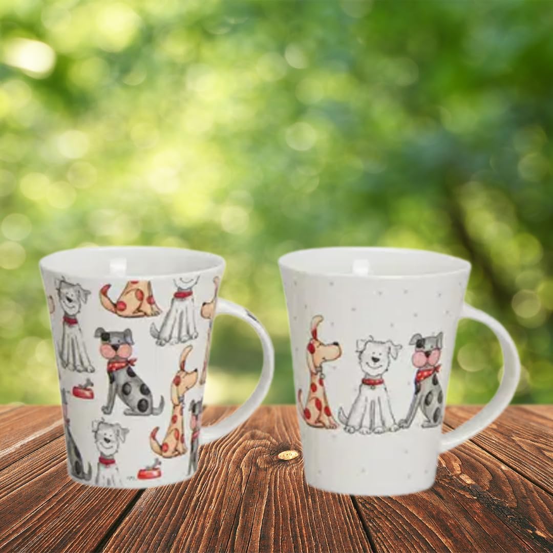 Set of 2 Porcelain Mugs - Cute Dog or Cat Motif - 300 ml - Lovingly Illustrated - Ideal for Coffee, Tea & Cocoa - Gift Idea for Animal Lovers (2, Dog) – Bild 5