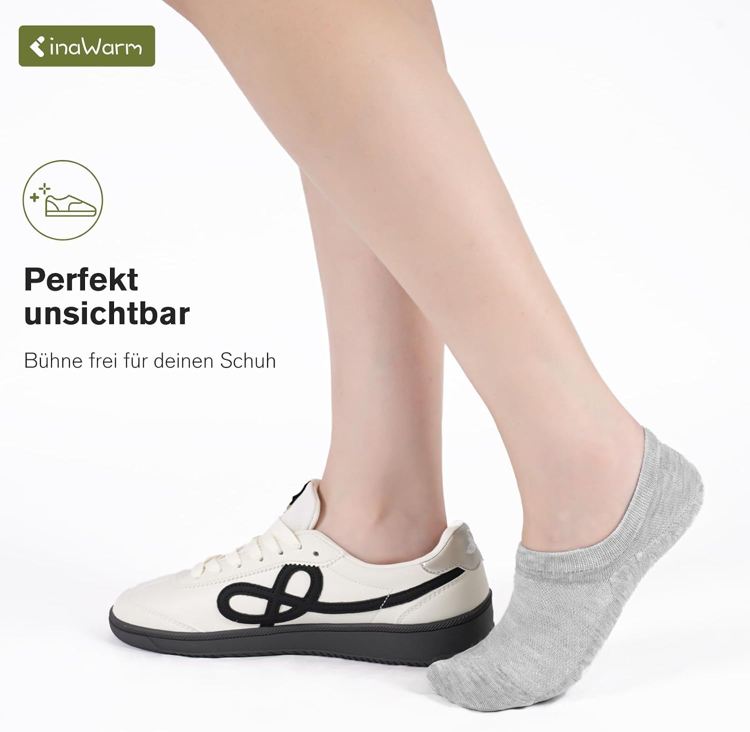 Bamboo 6/10 Pairs Women's Trainer Socks 39-42 35-38, Breathable Ankle Socks, Invisible Ankle Socks, No Show Socks with Non-Slip Silicone – Bild 8
