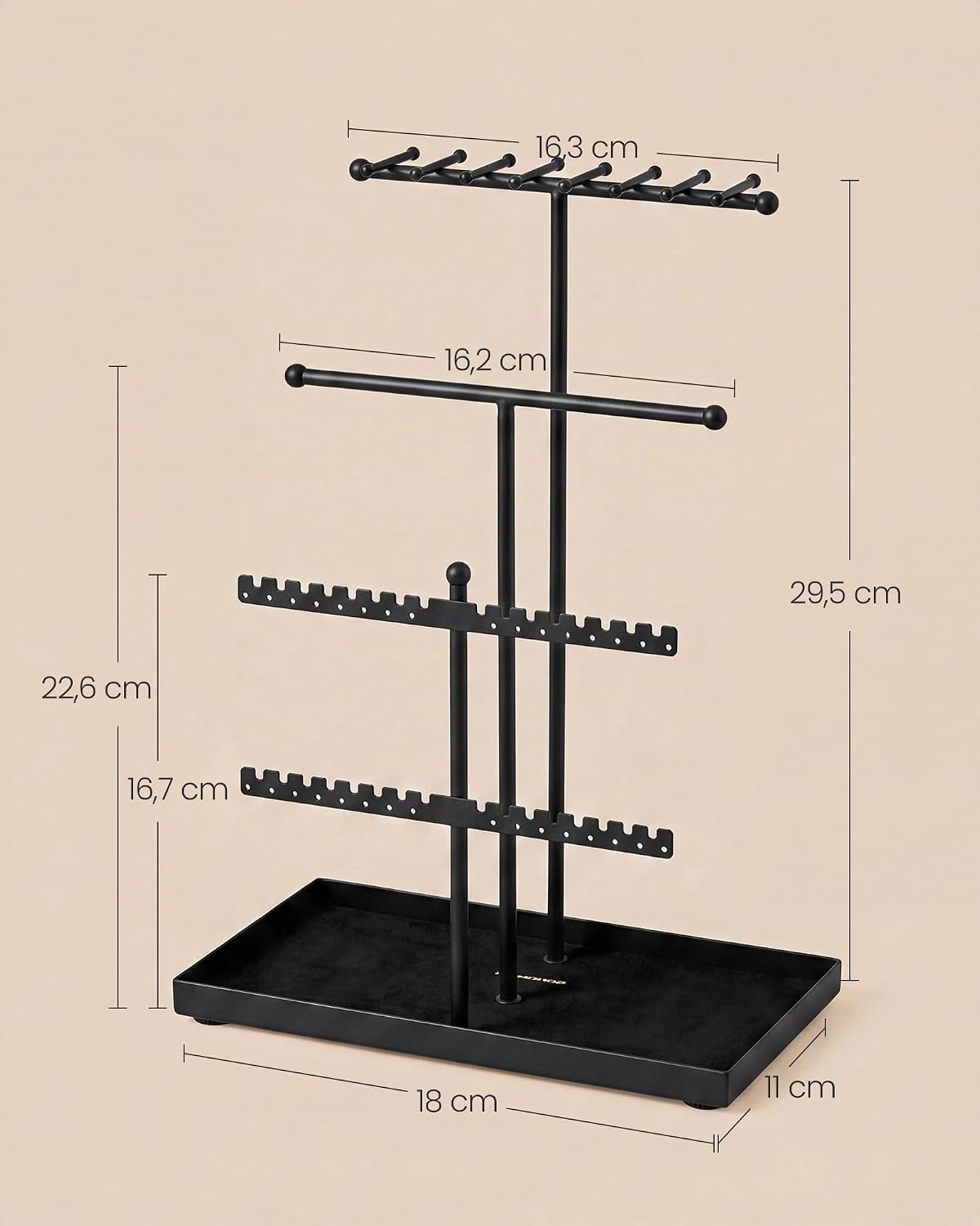 SONGMICS CAELEY JJS036B101 Jewellery Stand, Chain Stand Made of Metal and – Bild 5
