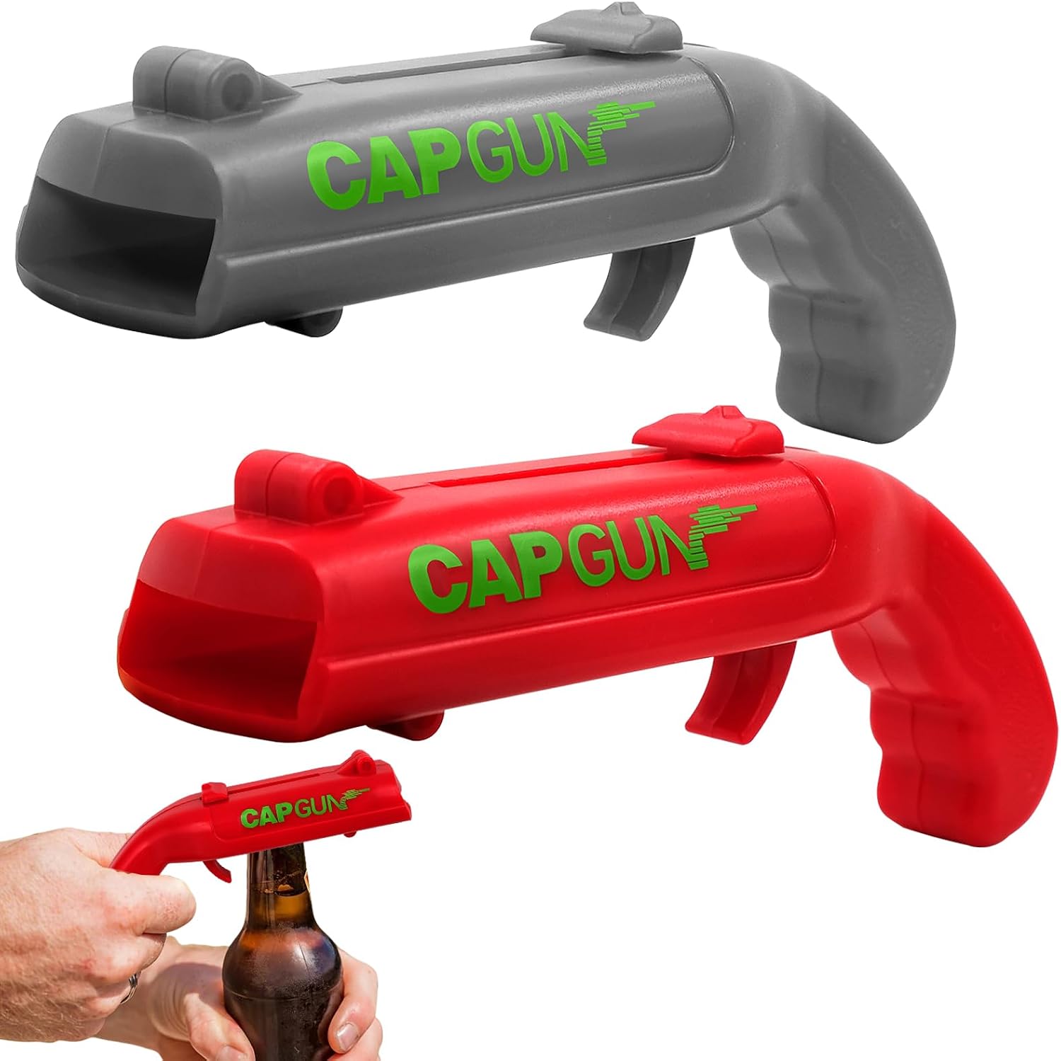 Bottle opener gun, beer gifts for men with cap launch