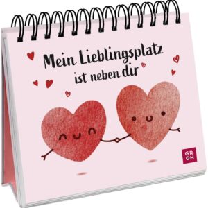 Mein Lieblingsplatz ist neben dir: Kleiner Aufsteller mit romantischen Liebeserklärungen für deinen Herzenmenschen | Perfekt als Geschenk zum Valentinstag, Jahrestag oder einfach so